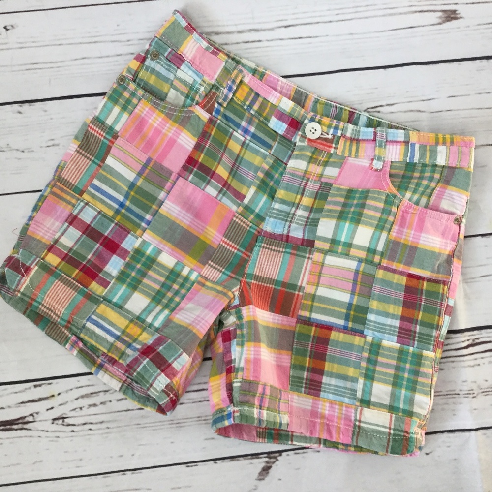 SALE Gap Girl's Patchwork Plaid Shorts, Size 18 Reg